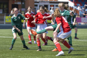 FAW Girls Academy North Under 14 v FAW Girls Academy South Under 14 - Friendly - Latham Park, Newtown, Wales, UK.