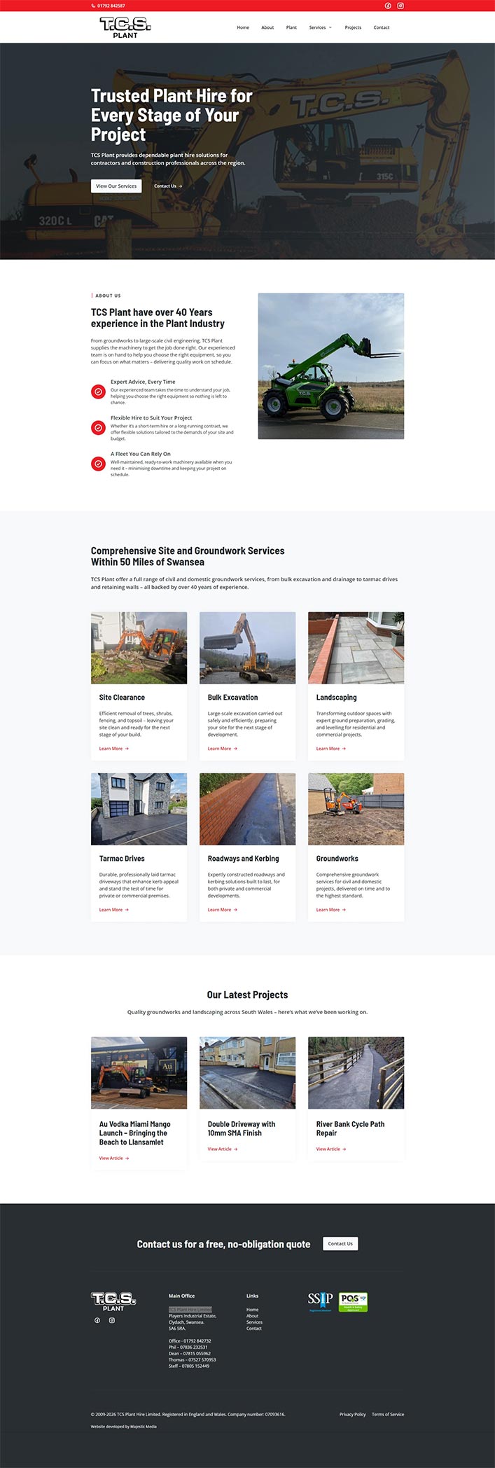 TCS Plant Hire Limited website